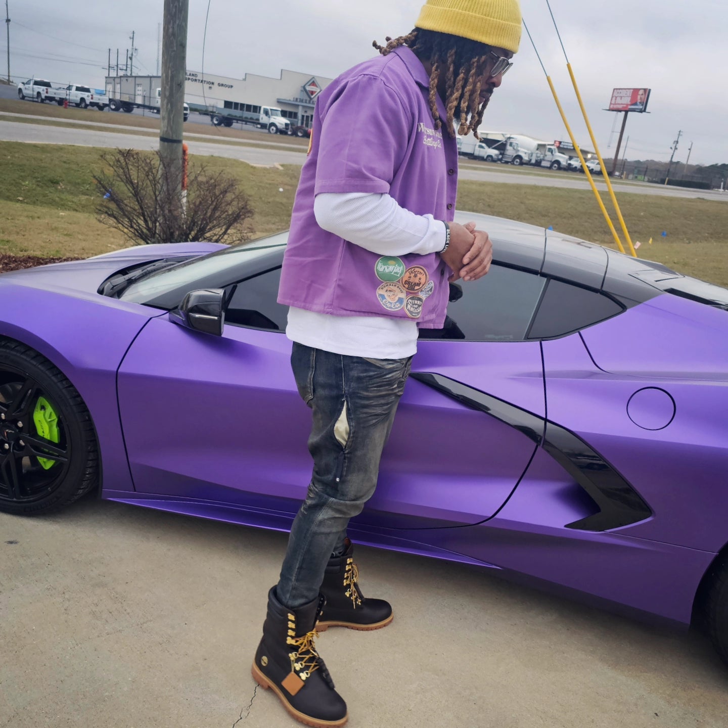 Deep Pockets Worker Shirt (Purple)